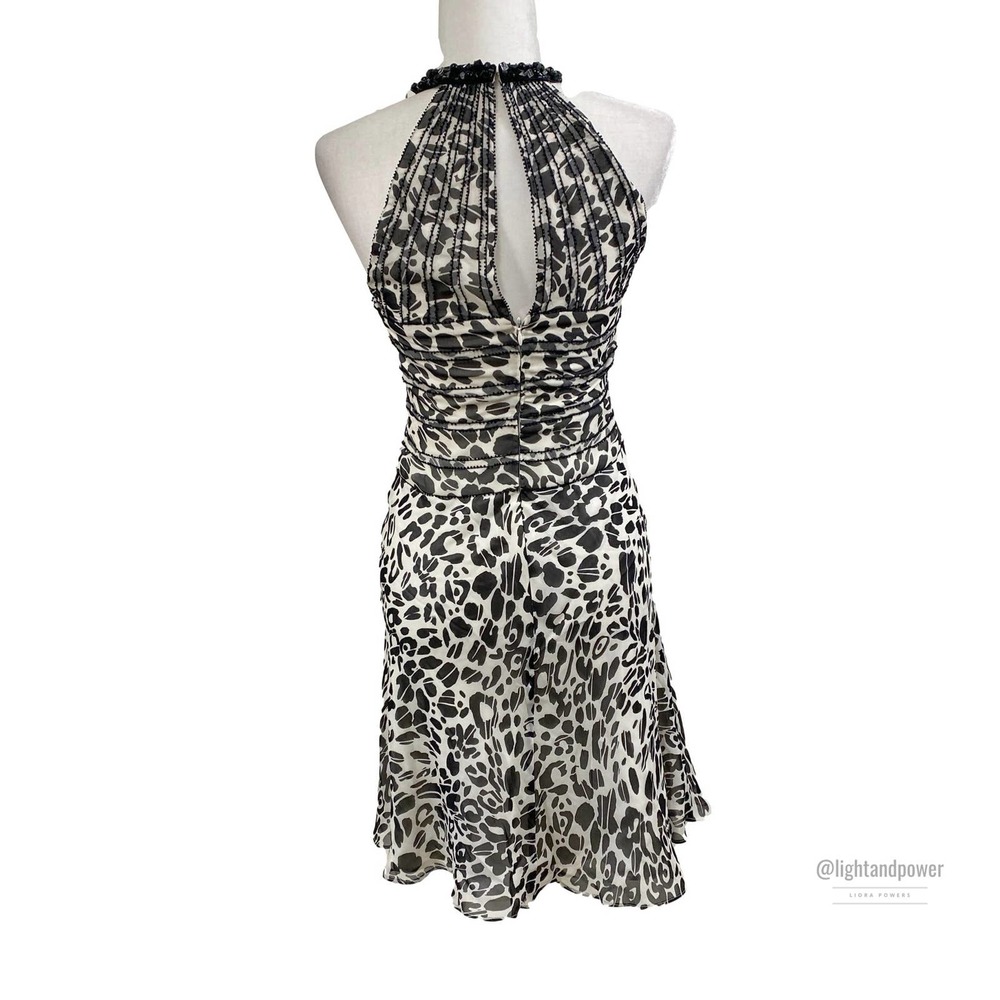 Escada Animal Print Sequin Beaded Dress Sz 32 EUC - Picture 9 of 12